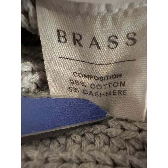 Brass Clothing Gray Ribbed Long Sleeve Chunky Knit Turtleneck‎ Sweater Sz L NWOT - Picture 6 of 6